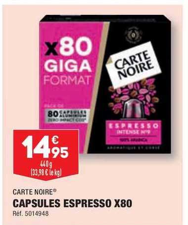 carte noire capsules espresso X80