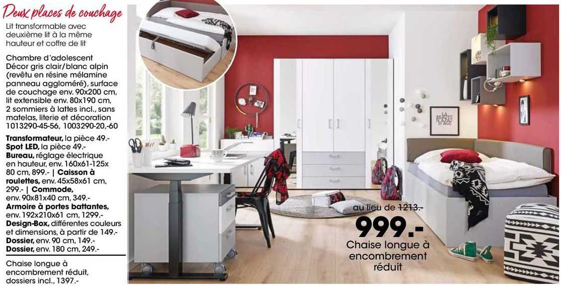 chaise longue à encombrement réduit