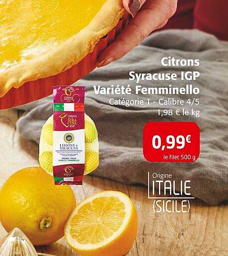 citrons syracuse IGP variété femminello