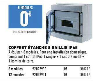 coffret étanche 8 saillie ip65