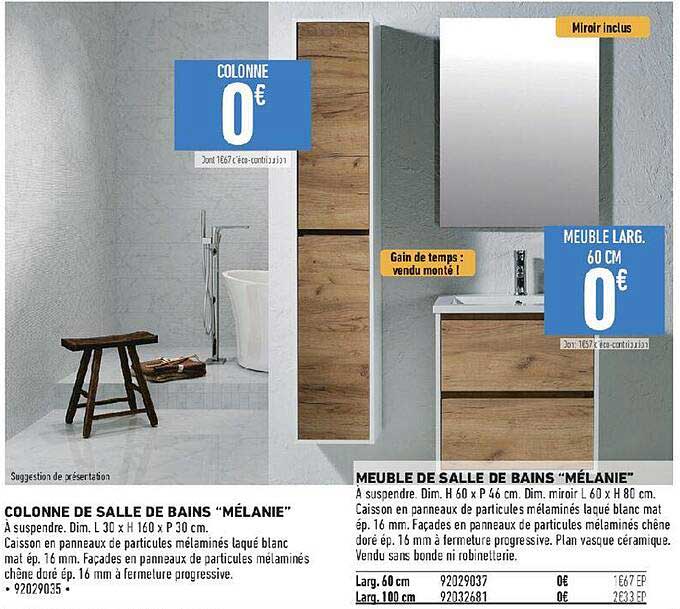 colonne de salle de bains "mélanie", meuble de salle de bains "mélanie"