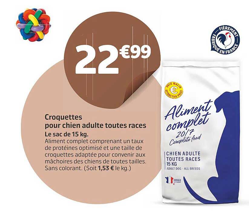 croquettes pour chien adulte toutes races