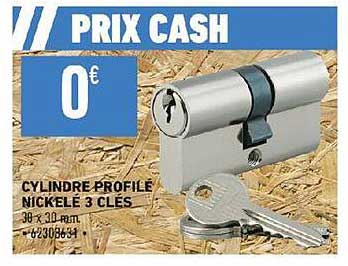 cylindre profilé nickelé 3 clés