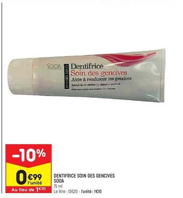 dentifrice soin des gencives sooa