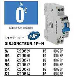 disjoncteur 1p+n zenitech