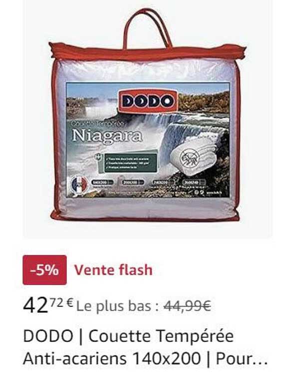Dodo | Couette Tempérée Anti-acariens 140x200 | Pour