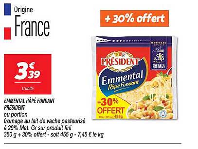 Emmental Râpé Fondant Président