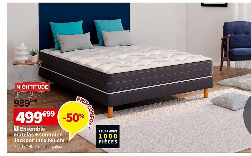ensemble matelas + sommier jackpot