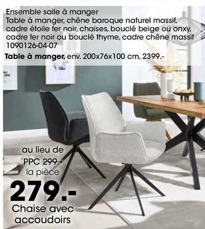 ensemble salle à manger, chaise avec accoudoirs