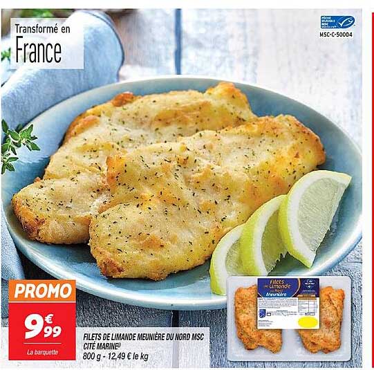 filets de limande meunière du nord msc cité marine