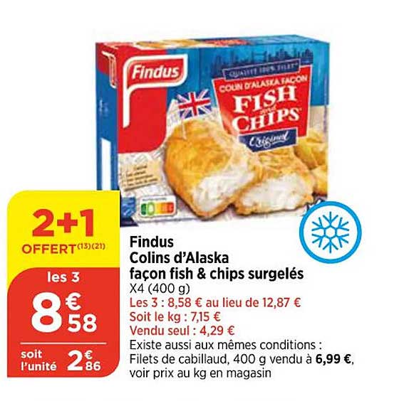 findus colins d'alaska façon fish & chips surgelés