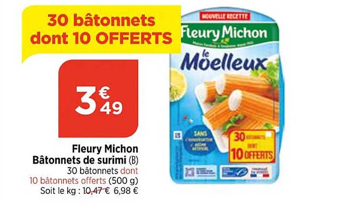 fleury michon bâtonnets de surimi