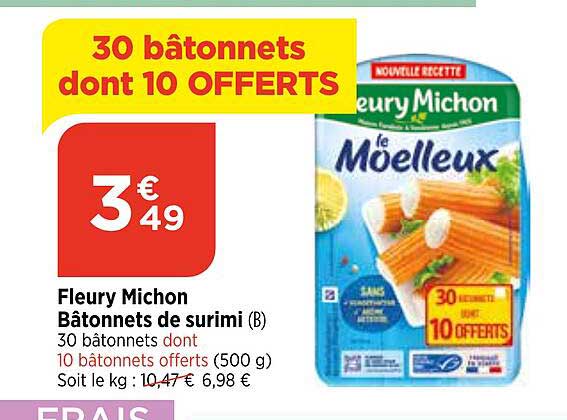 fleury michon bâtonnets de surimi