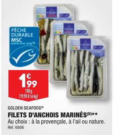 golden seafood filets d'anchois marinés