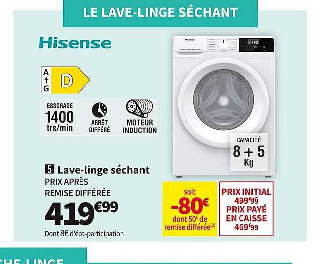 hisense lave-linge séchant