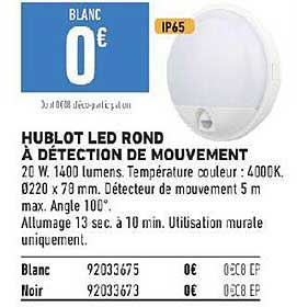 hublot led rond à détection de mouvement