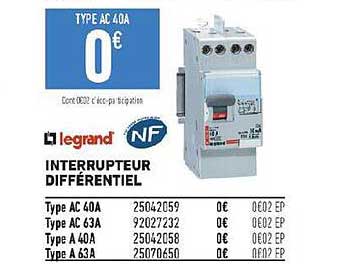 interrupteur différentiel legrand