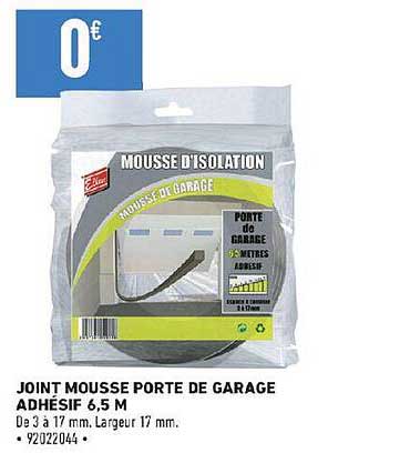 Joint Mousse Porte De Garage Adhésif 6,5 M