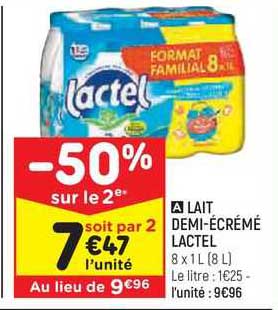 lait demi-écrémé lactel