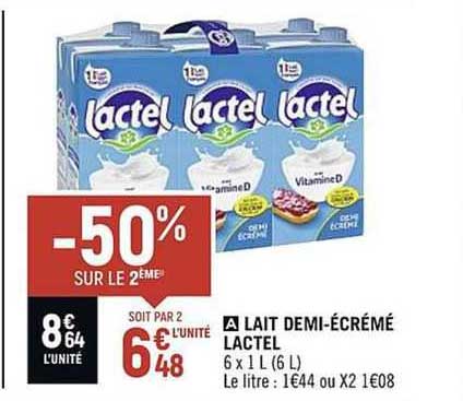 lait demi-écrémé lactel