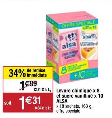 levure chimique x8 et sucre vanilliné x10 alsa