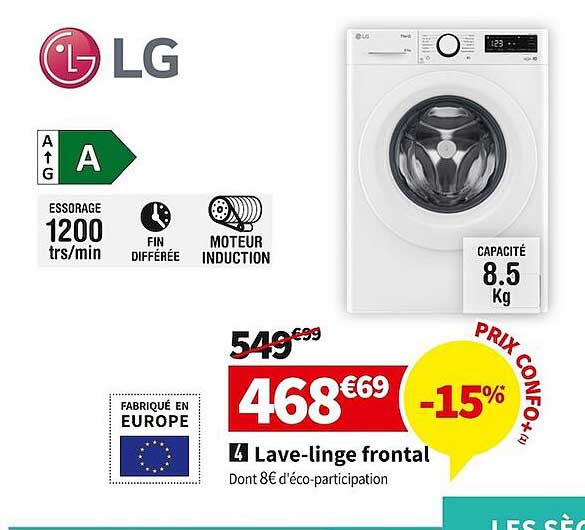 lg lave-linge frontal