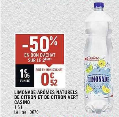 limonade arômes naturels de citron et de citron vert casino