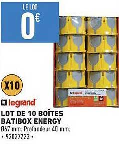 lot de 10 boîtes batibox energy legrand