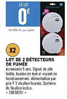 lot de 2 détecteurs de fumée
