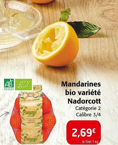 Mandarines Bio Variété Nadorcott