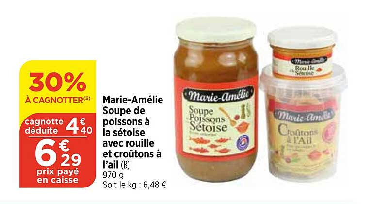 marie-amélie soupe de poissons à la sétoise avec rouille et croûtons à l'ail