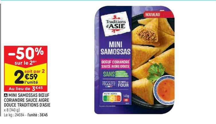 mini samossas bœuf coriandre sauce aigre douce traditions d'asie