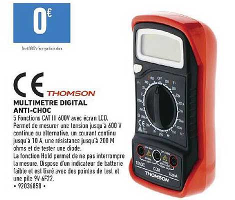multimètre digital anti-choc thomson