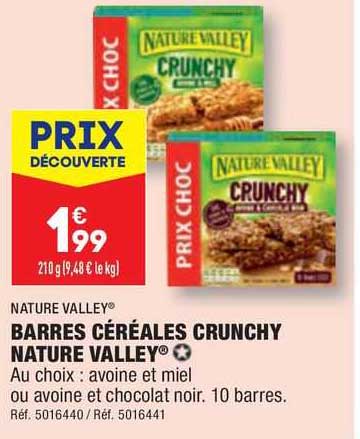 nature valley barres céréales crunchy nature valley