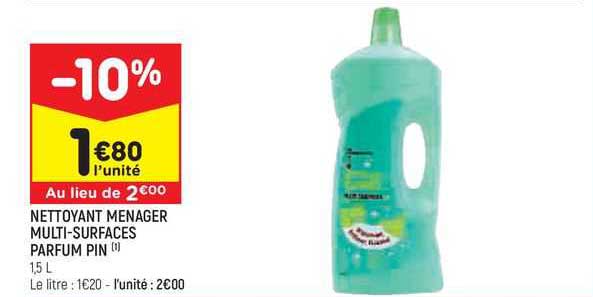 nettoyant ménager multi-surfaces parfum pin