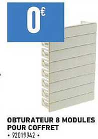 obturateur 8 modules pour coffret