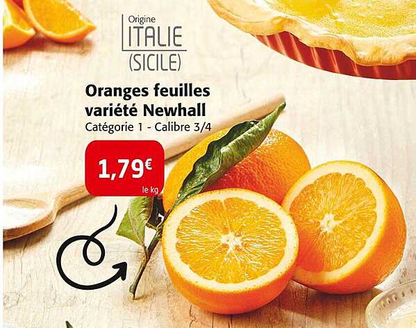 oranges  feuilles variété newhall
