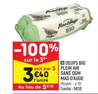 œufs bio plein air sans ogm mas d'auge