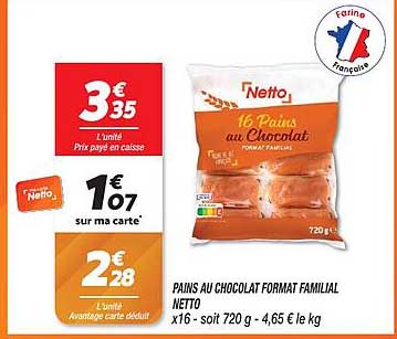 pains au chocolat format familial netto