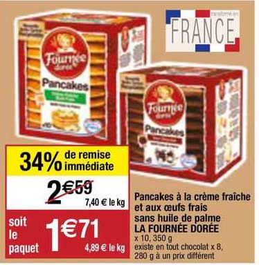 pancakes à la crème fraîche et aux oeufs frais sans huile de palme la fournée dorée