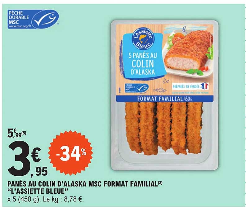 panés au colin d'alaska msc format familial "l'assiette bleue"