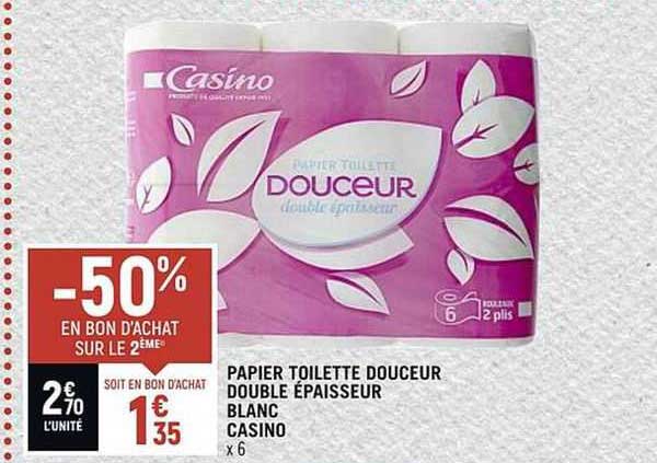 Papier Toilette Douceur Double épaisseur Blanc Casino