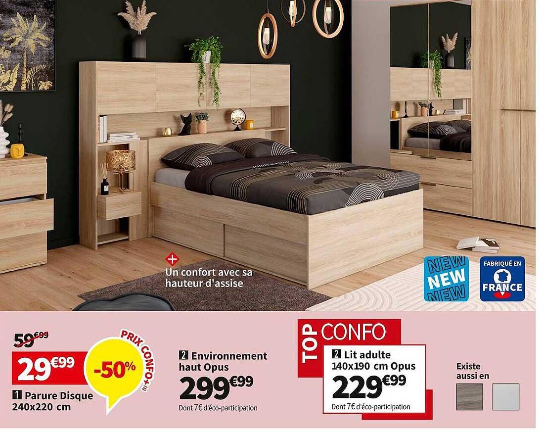 parure disque ou environnement haut opus ou lit adulte opus