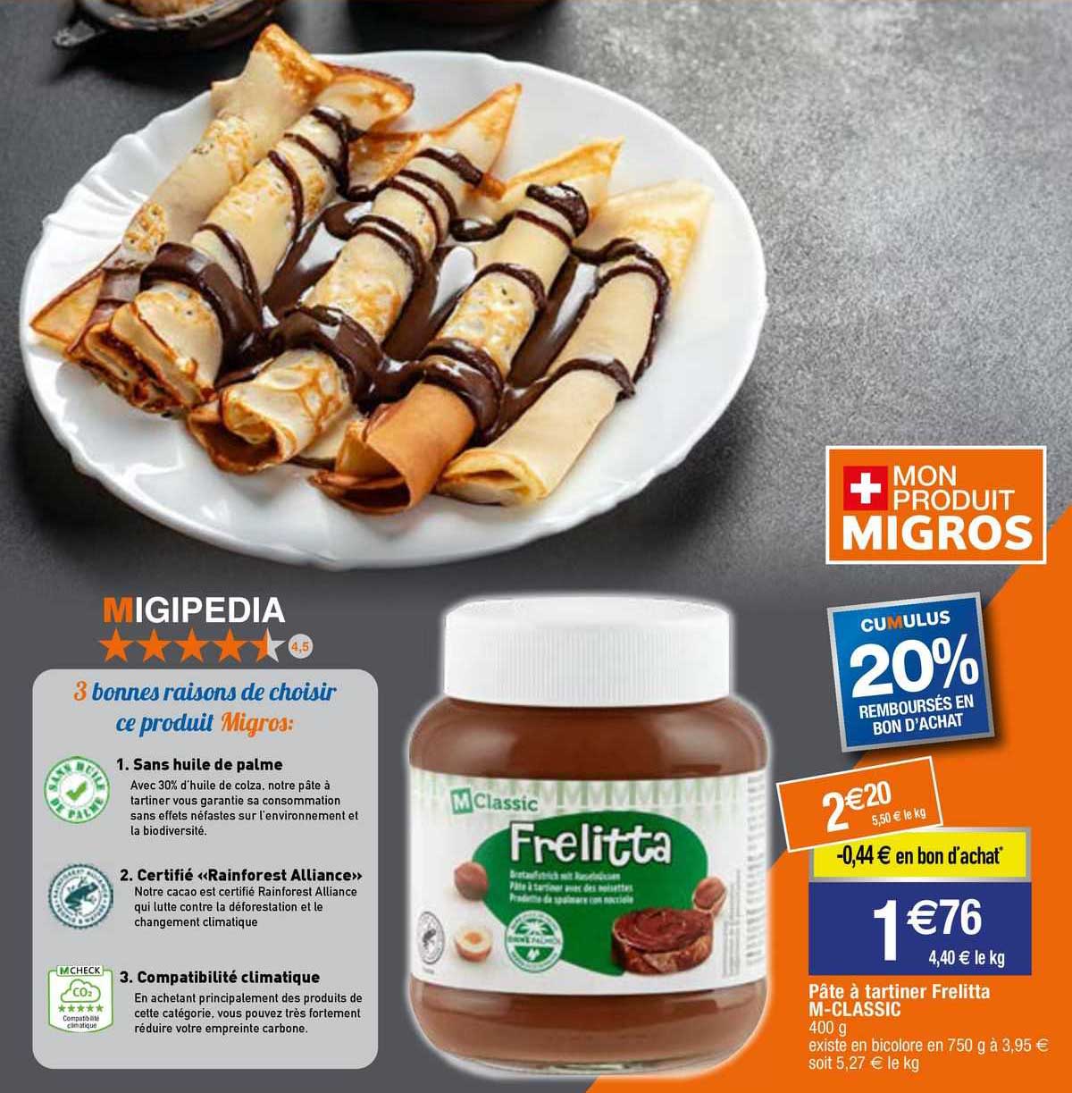 pâte à tartiner frelitta m-classic