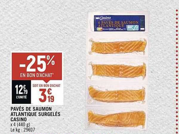 Pavés De Saumon Atlantique Surgelés Casino