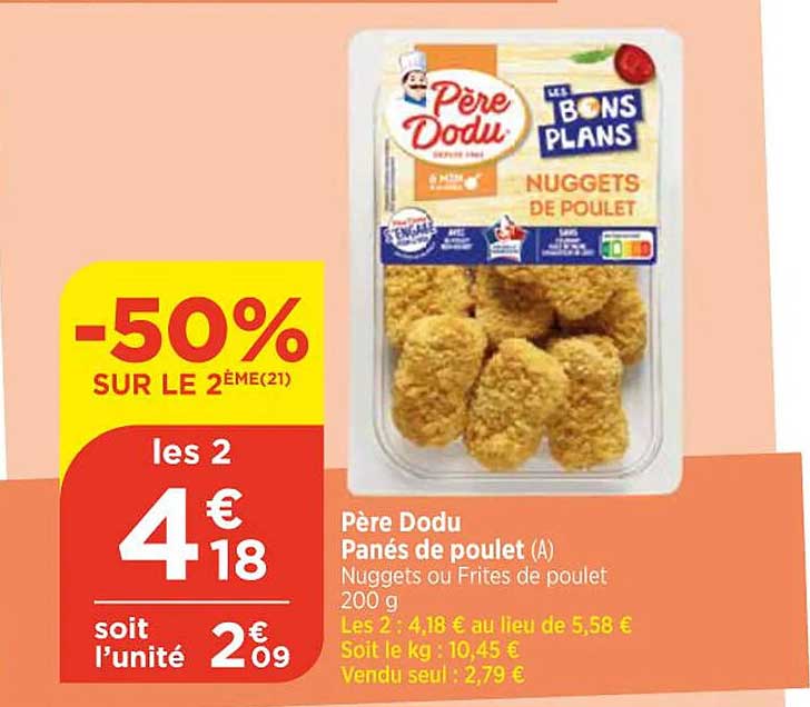 père dodu panés de poulet