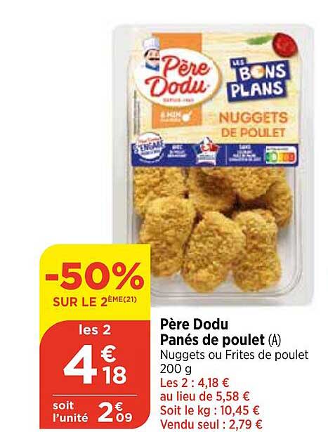 père dodu panés de poulet