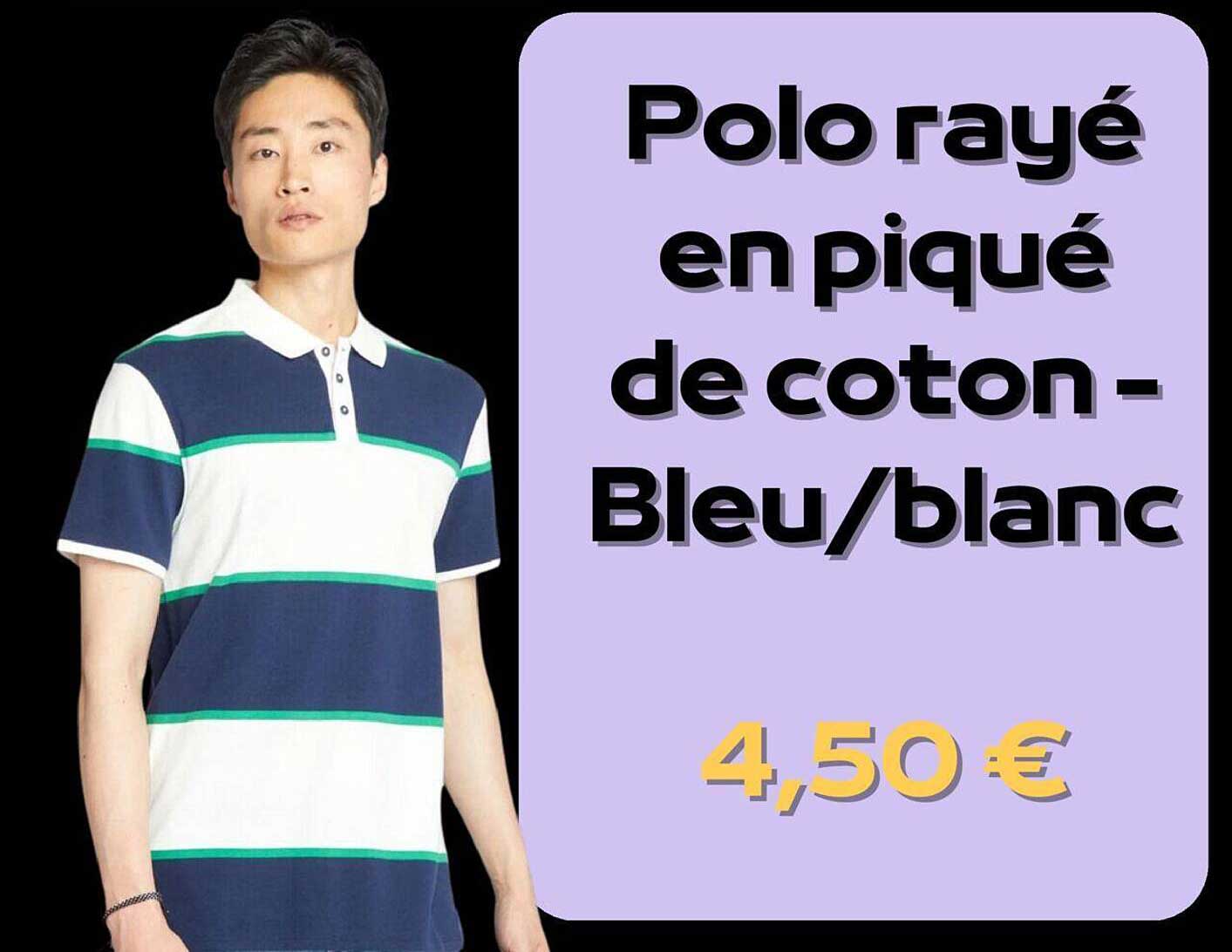 polo rayé en piqué de coton - bleu/blanc