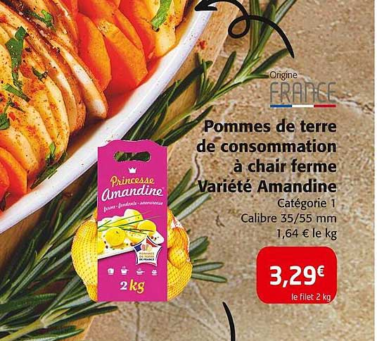 pommes de terre de consommation à chair ferme variété amandine