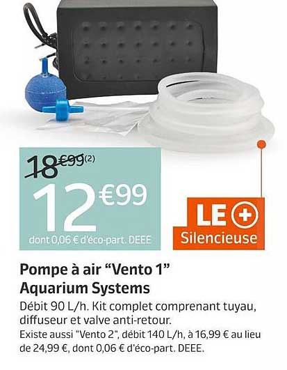 pompe à air "vento 1" aquarium systems